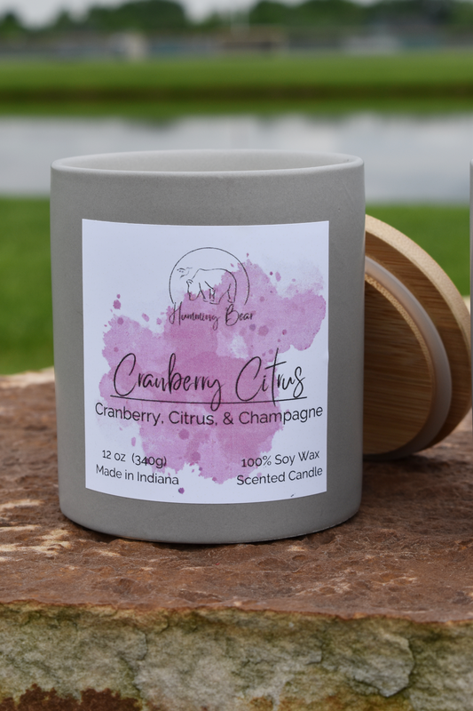 12 oz Cranberry Citrus Soy Candle | Cranberry, Citrus, & Champagne