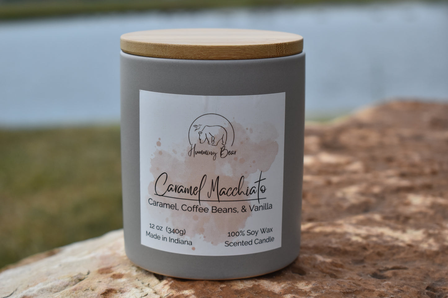 12oz Caramel Macchiato Soy Candle | Caramel, Coffee Beans, & Vanilla