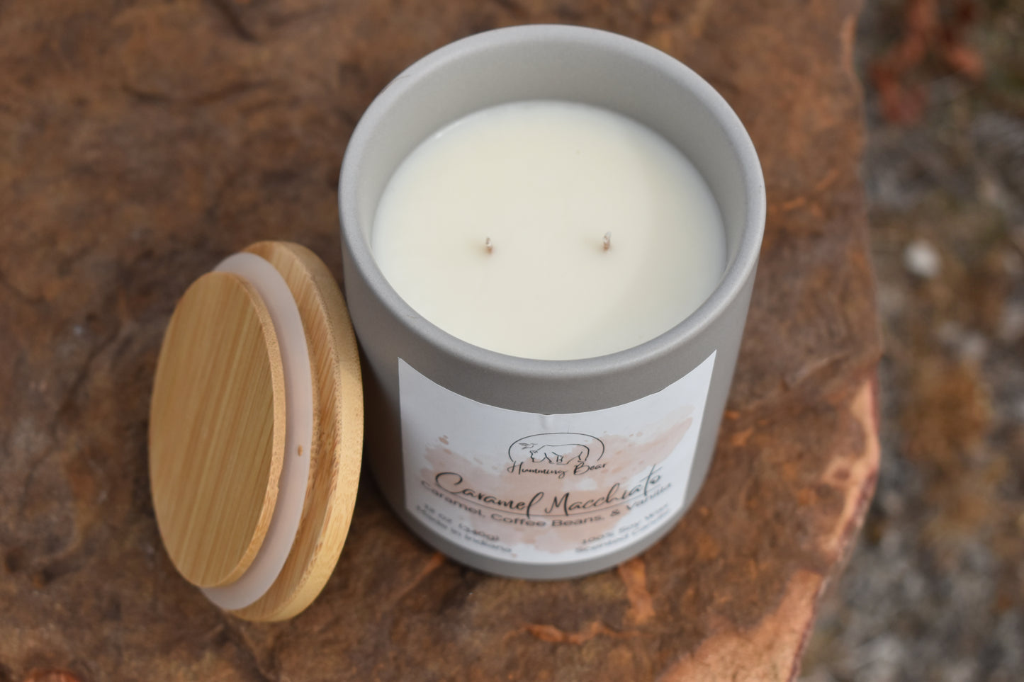 12oz Caramel Macchiato Soy Candle | Caramel, Coffee Beans, & Vanilla