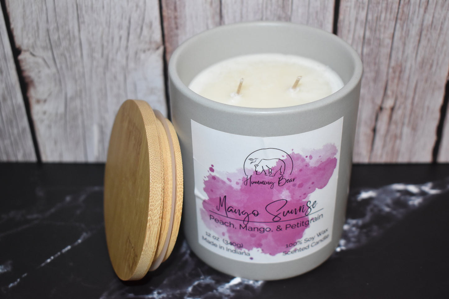 12oz Mango Sunrise Soy Candle | Peach, Mango, & Petitgrain