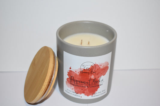 12 oz Peppermint Mocha Soy Candle | Peppermint & Chocolate