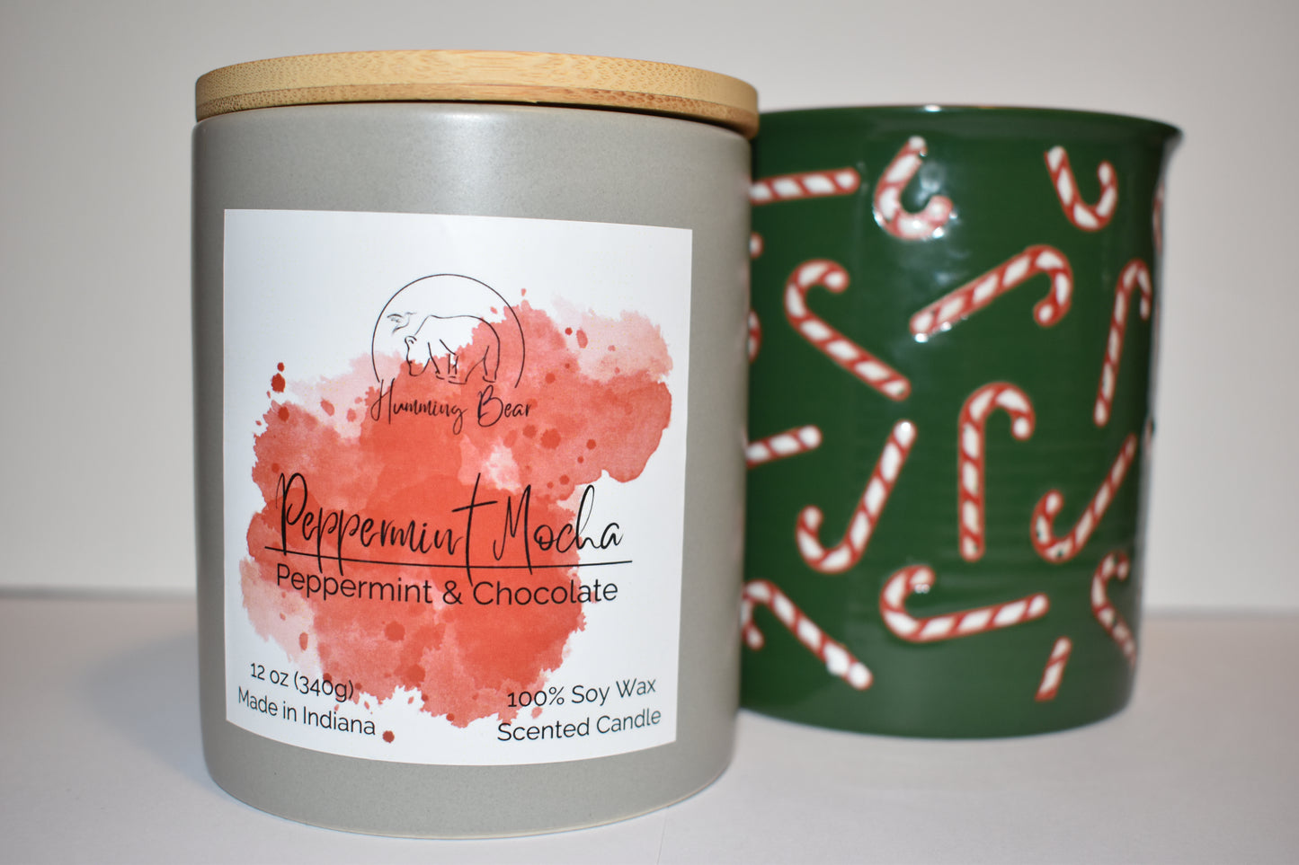 12 oz Peppermint Mocha Soy Candle | Peppermint & Chocolate