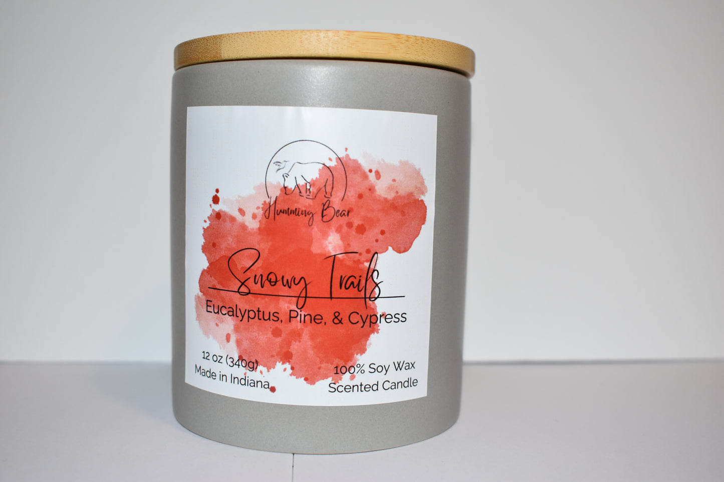 12 oz Snowy Trails Soy Candle | Eucalyptus, Pine, & Cypress