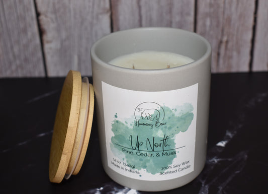 12oz Up North Soy Candle | Pine, Cedar, & Musk