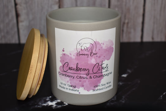 12 oz Cranberry Citrus Soy Candle | Cranberry, Citrus, & Champagne
