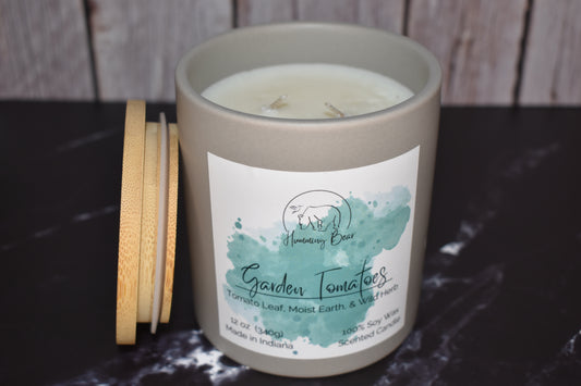 12 oz Garden Tomatoes Soy Candle | Tomato Leaf, Moist Earth, & Wild Herb