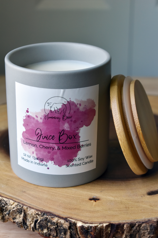 12 oz Juice Box Soy Candle | Lemon, Cherry, & Mixed Berry
