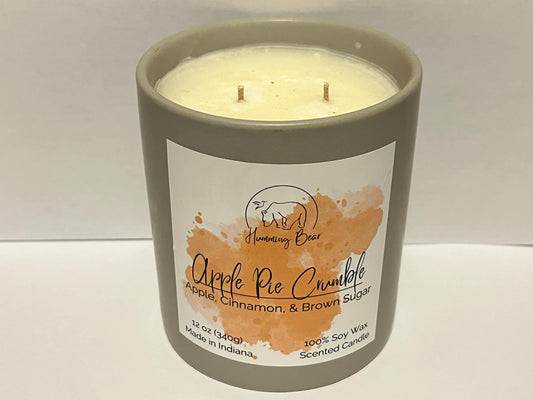 12oz Apple Pie Crumble Soy Candle | Apple, Cinnamon, & Brown Sugar
