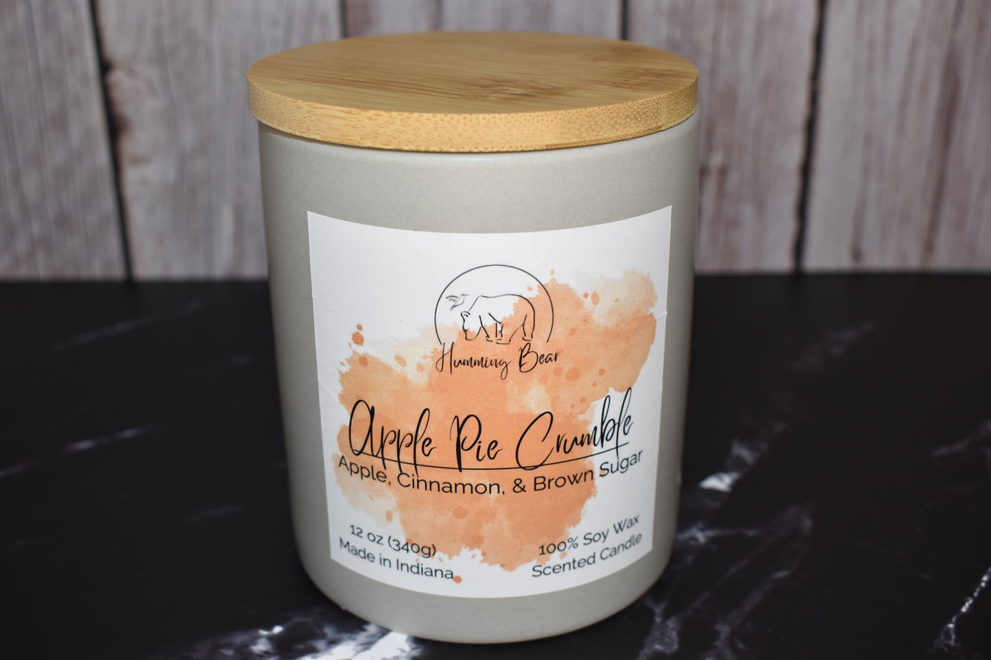12oz Apple Pie Crumble Soy Candle | Apple, Cinnamon, & Brown Sugar