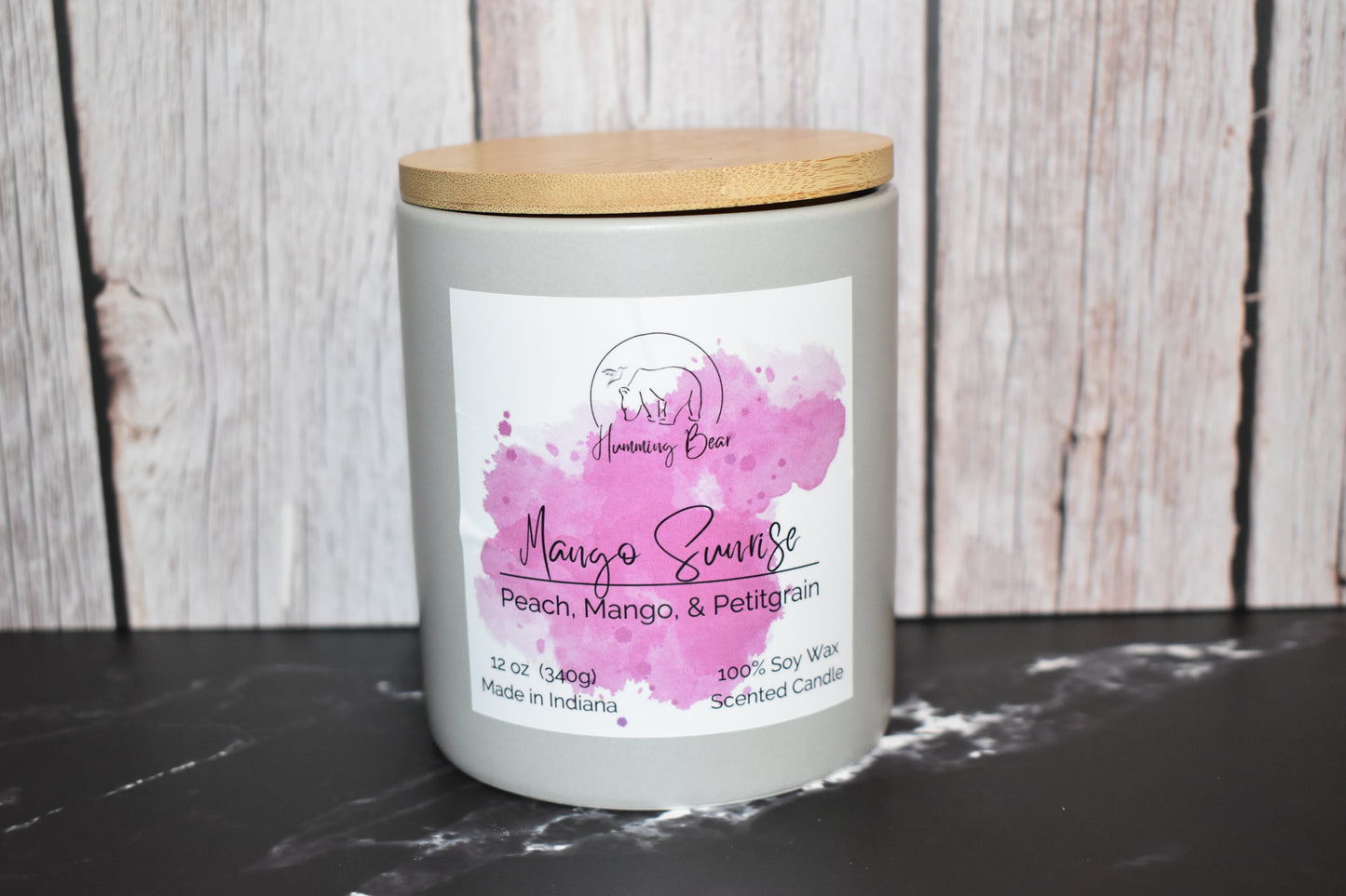 12oz Mango Sunrise Soy Candle | Peach, Mango, & Petitgrain