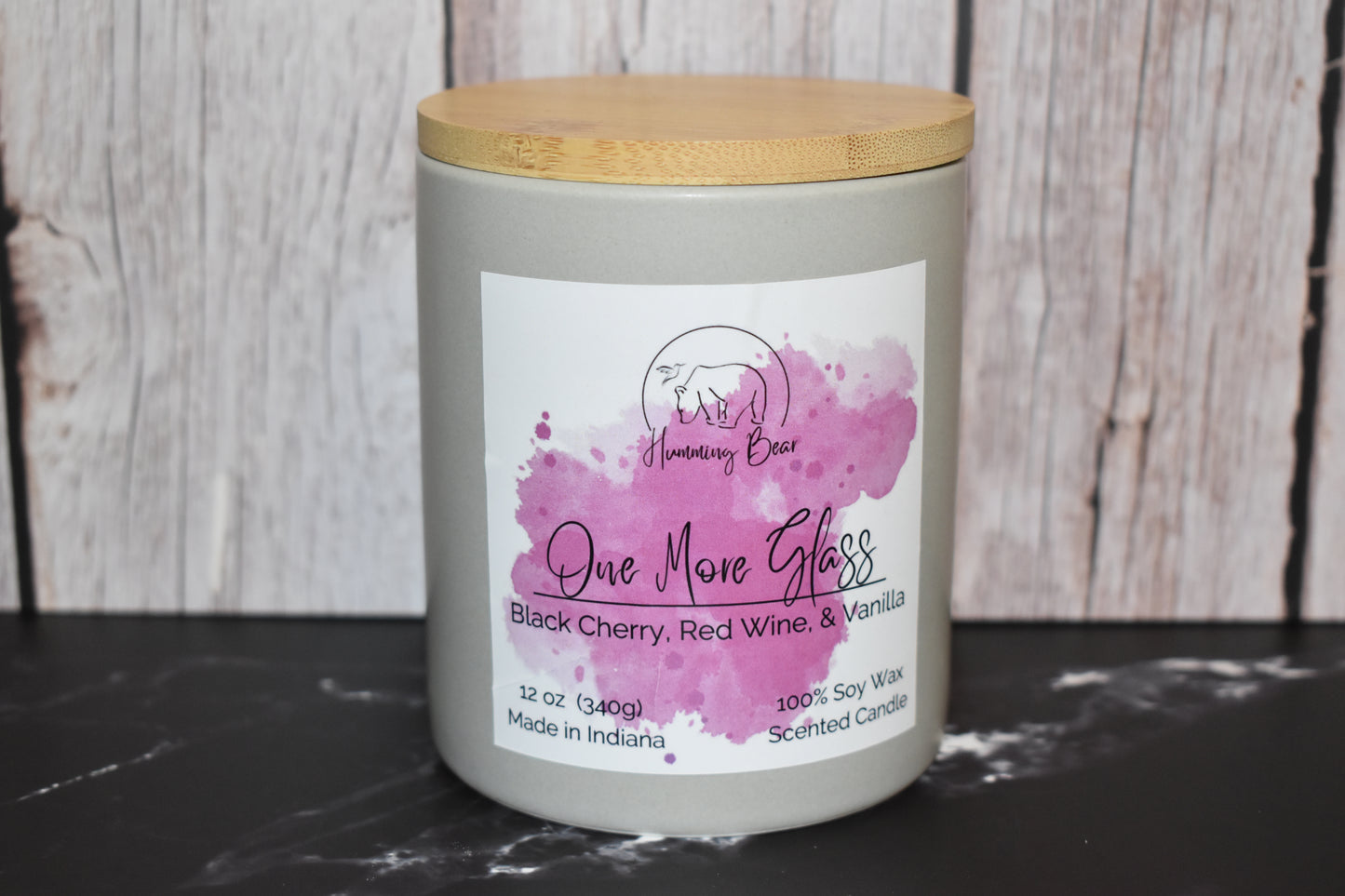 12oz One More Glass Soy Candle | Black Cherry, Red Wine, & Vanilla