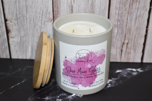 12oz One More Glass Soy Candle | Black Cherry, Red Wine, & Vanilla