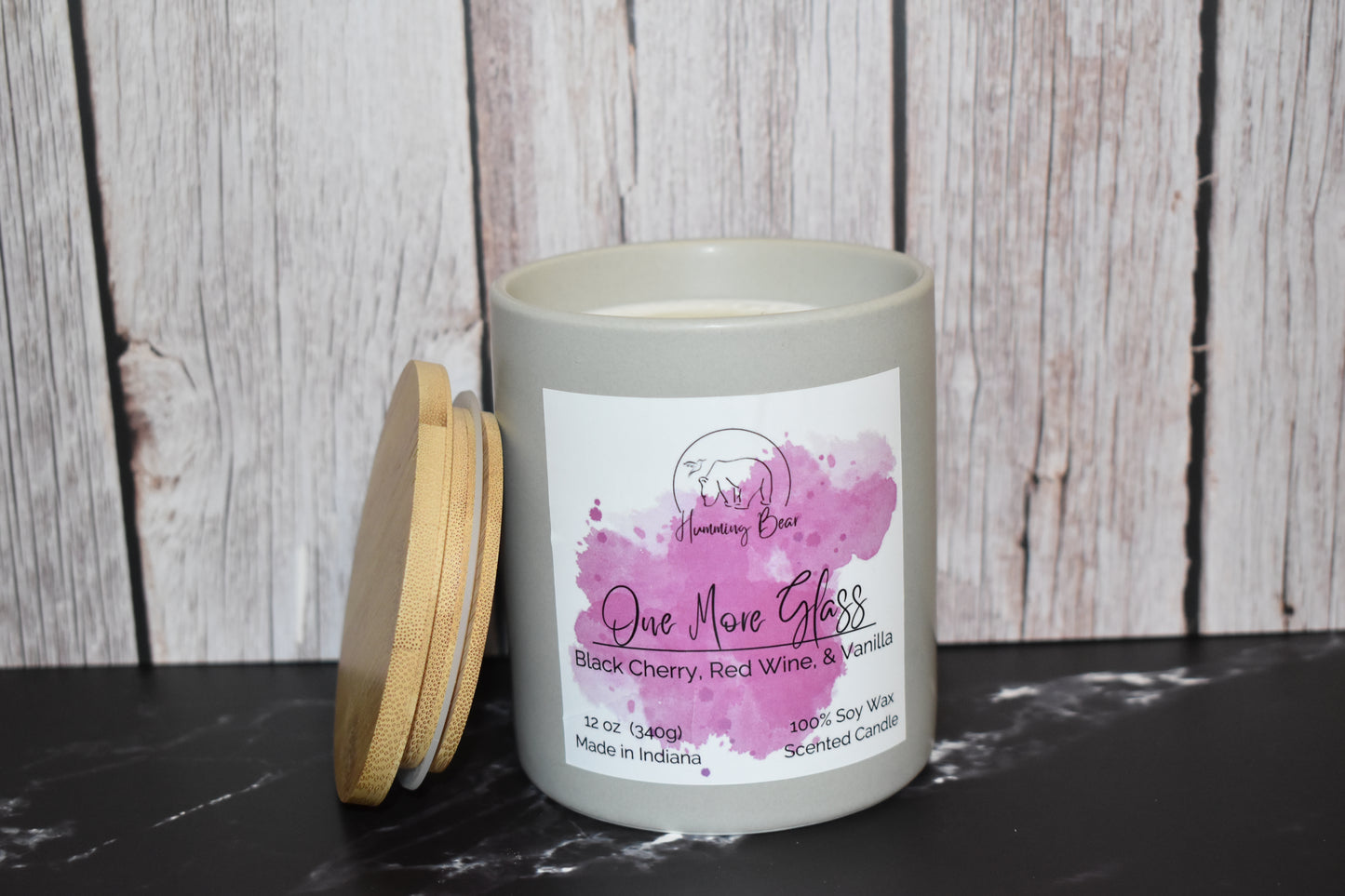 12oz One More Glass Soy Candle | Black Cherry, Red Wine, & Vanilla
