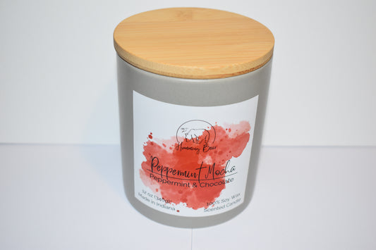 12 oz Peppermint Mocha Soy Candle | Peppermint & Chocolate