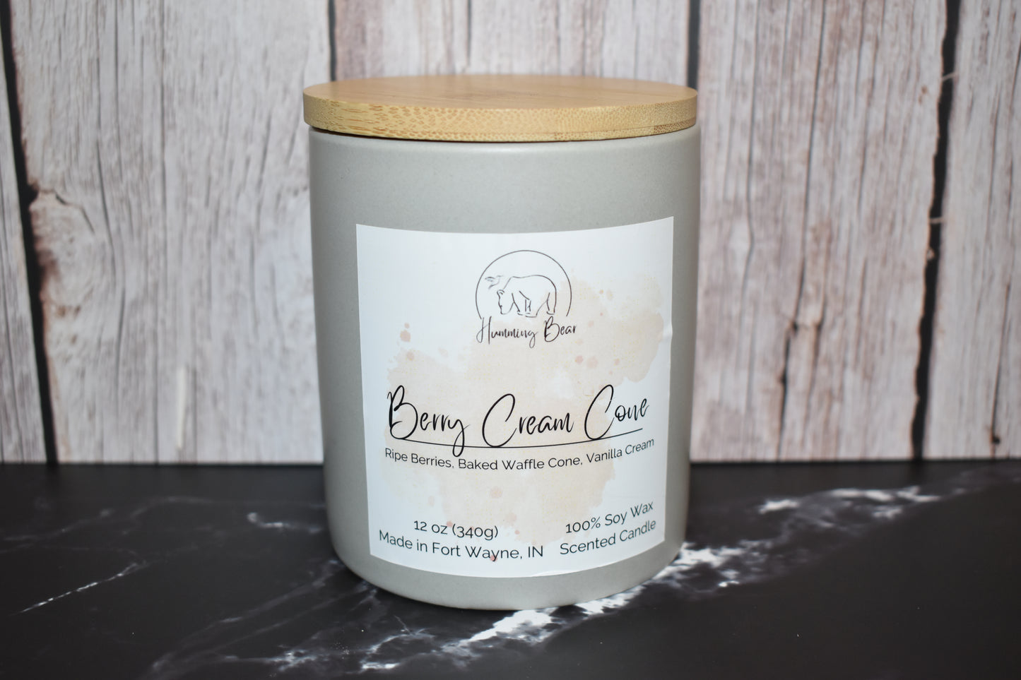 12oz Berry Cream Cone Soy Candle | Ripe Berries, Baked Waffle Cone, & Vanilla Cream