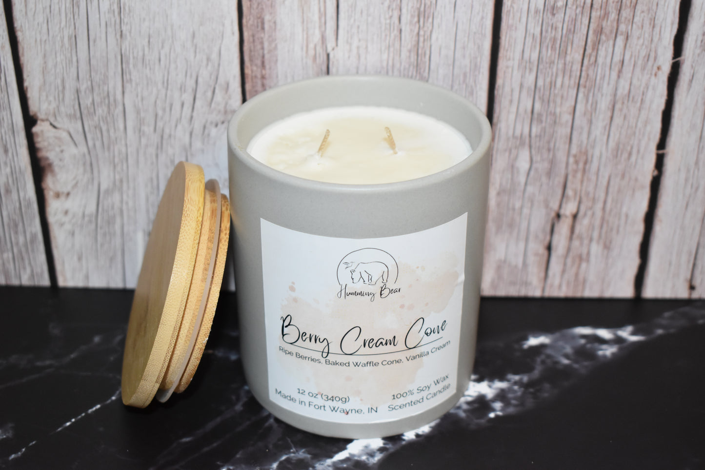 12oz Berry Cream Cone Soy Candle | Ripe Berries, Baked Waffle Cone, & Vanilla Cream
