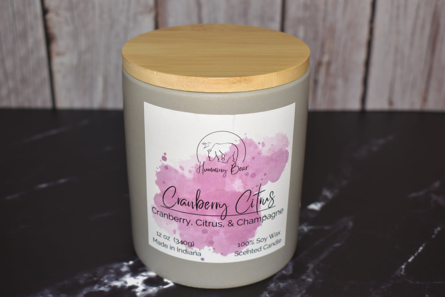 12 oz Cranberry Citrus Soy Candle | Cranberry, Citrus, & Champagne