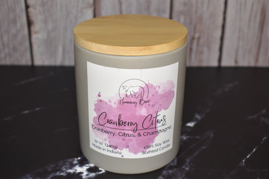 12 oz Cranberry Citrus Soy Candle | Cranberry, Citrus, & Champagne