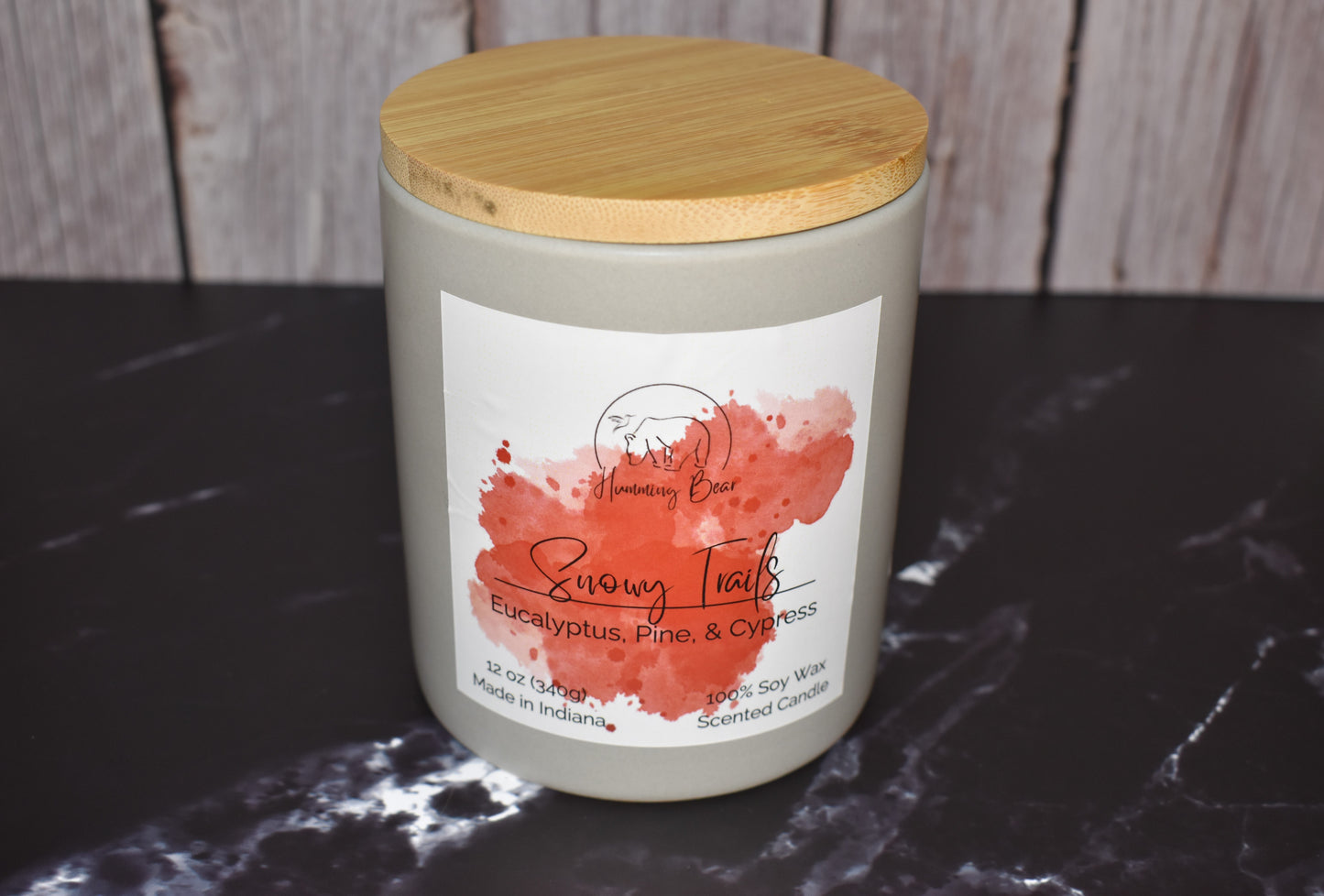 12 oz Snowy Trails Soy Candle | Eucalyptus, Pine, & Cypress