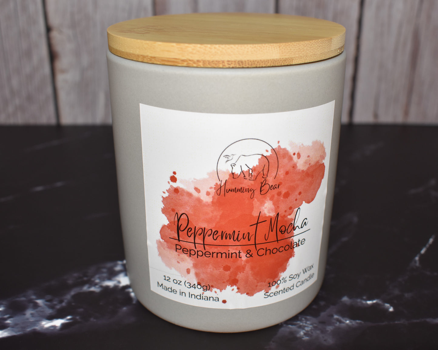 12 oz Peppermint Mocha Soy Candle | Peppermint & Chocolate