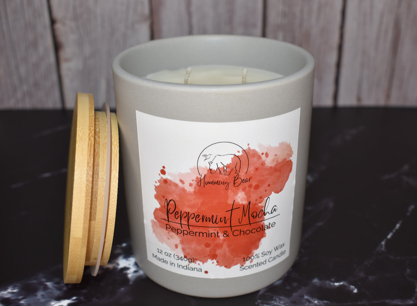 12 oz Peppermint Mocha Soy Candle | Peppermint & Chocolate