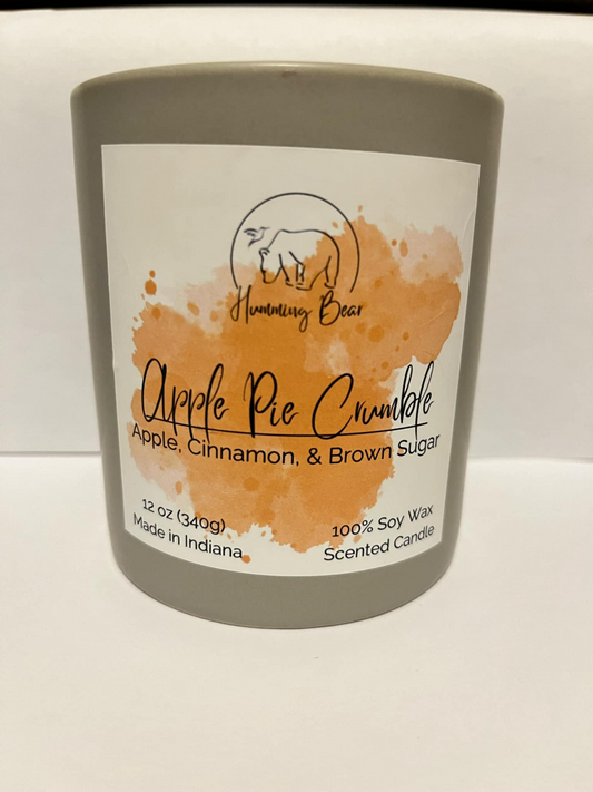 12oz Apple Pie Crumble Soy Candle | Apple, Cinnamon, & Brown Sugar
