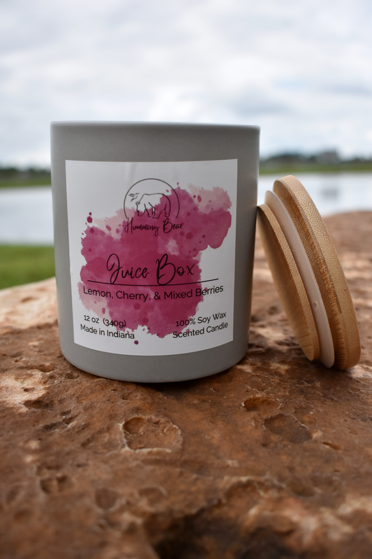 12 oz Juice Box Soy Candle | Lemon, Cherry, & Mixed Berry