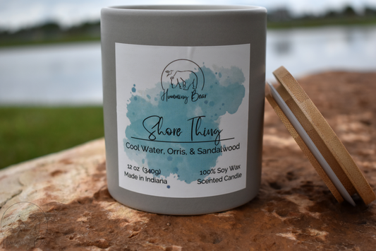 12oz Shore Thing Soy Candle | Cool Water, Orris, & Sandalwood